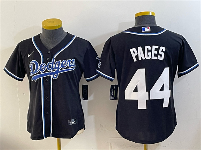 Youth Los Angeles Dodgers #44 Andy Pages Black Stitched Baseball Jersey