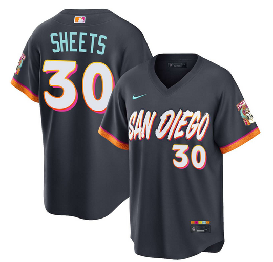 Women's San Diego Padres #30 Gavin Sheets Obsidian 2026 City Connect Stadium Stitched Baseball Jersey(Run Small)