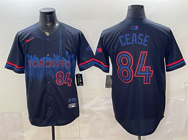 Men's Toronto Blue Jays #84 Dylan Cease Navy 2024 City Connect Limited Stitched Baseball Jersey
