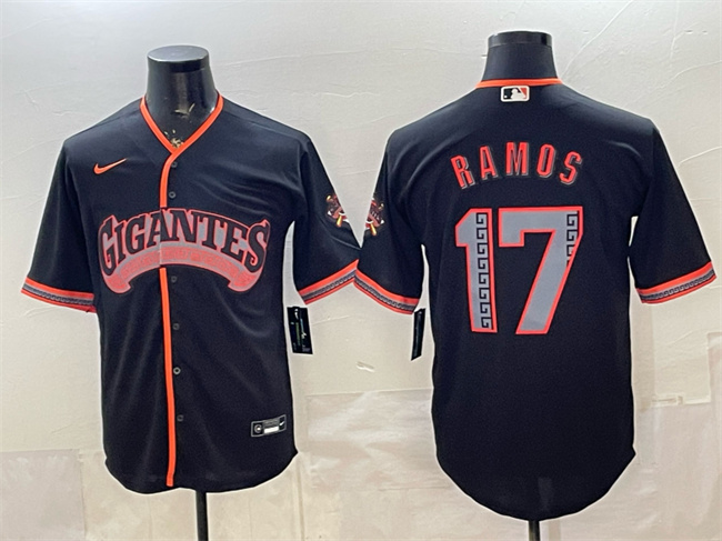 Men's San Francisco Giants #17 Heliot Ramos Black 2026 Alternate Stadium Stitched Baseball Jersey