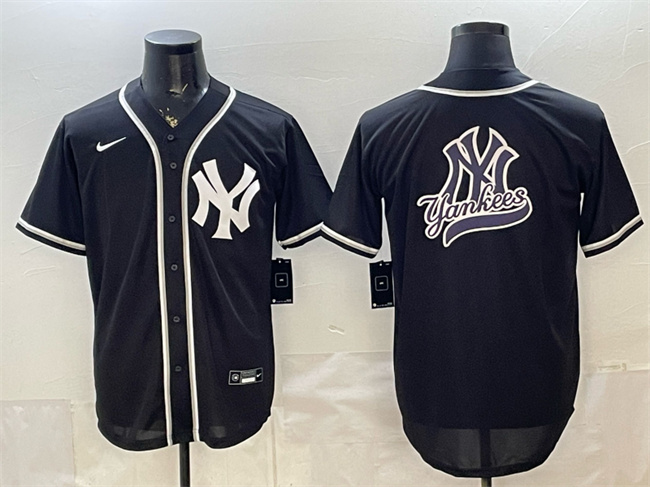 Men's New York Yankees Team Big Logo 2026 Fashion Replica Black Out Stitched Jersey