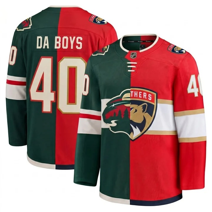 DA BOYS #40 Florida Panthers & Minnesota Wild Split Jersey - All Stitched