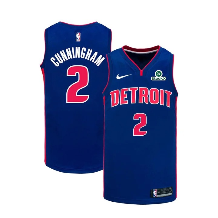 Cade Cunningham #2 Detroit Pistons Basketball Royal Jersey - All Stitched