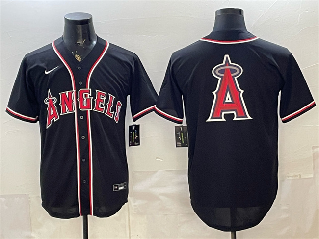 Men's Los Angeles Angels Team Big Logo 2026 Fashion Replica Black Out Stitched Baseball Jerseys
