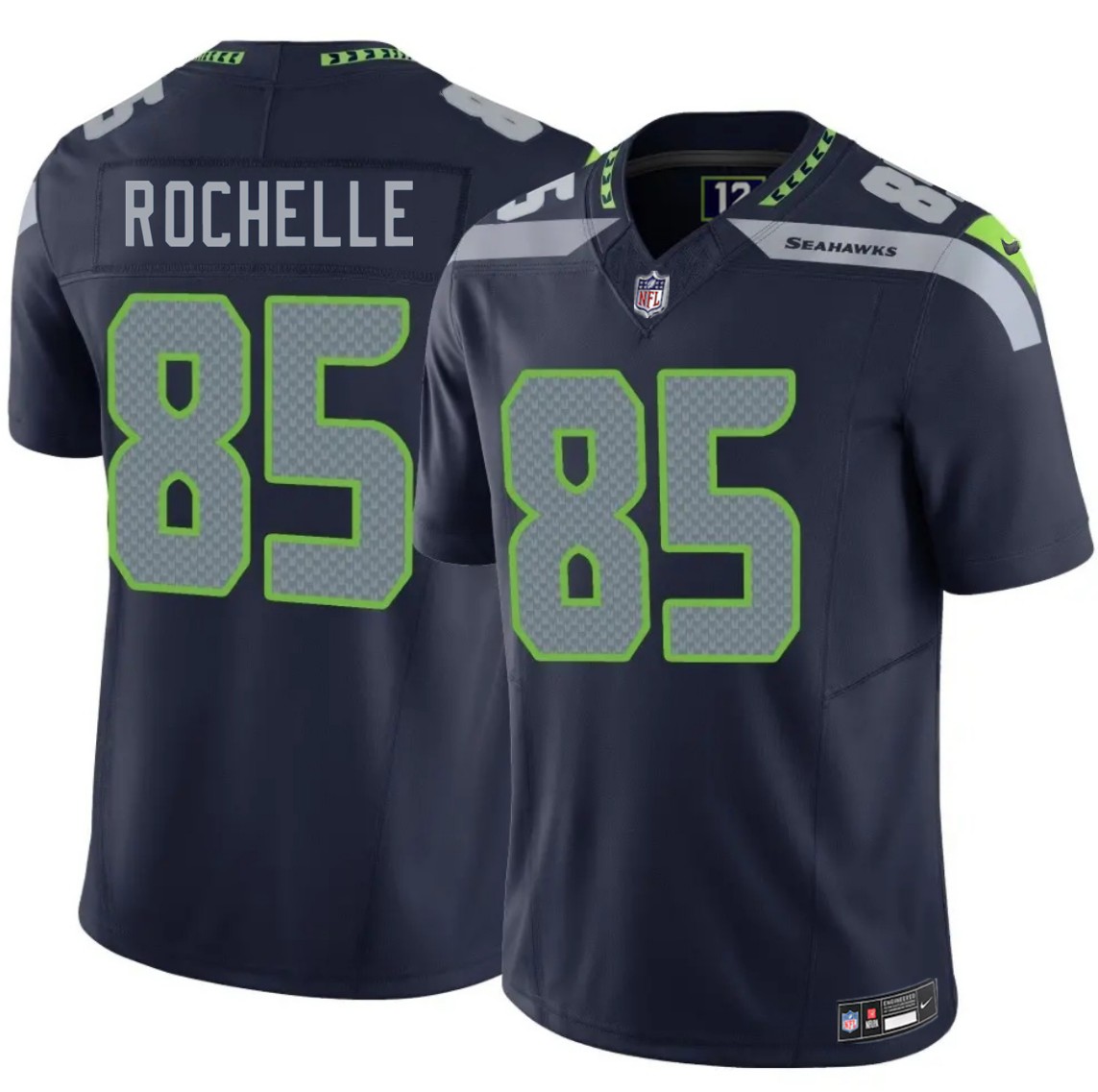 Men's Seattle Seahawks #85 Rashad Rochelle Navy 2026 Draft F.U.S.E. Vapor Untouchable Limited Stitched Football Jersey