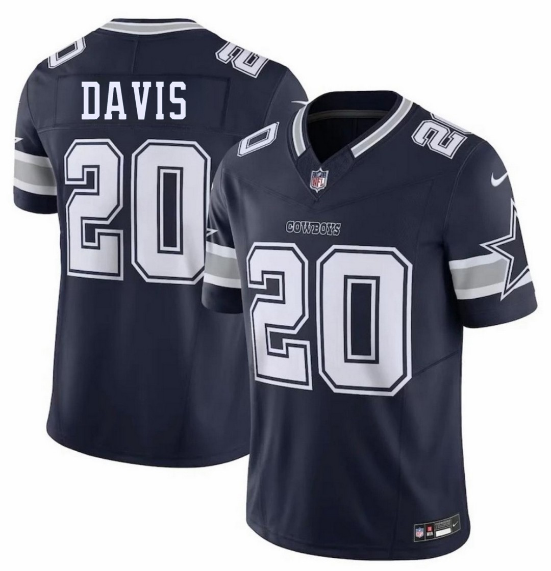Men's Dallas Cowboys #20 Malik Davis Navy 2026 F.U.S.E Vapor Untouchable Limited Stitched Football Jersey