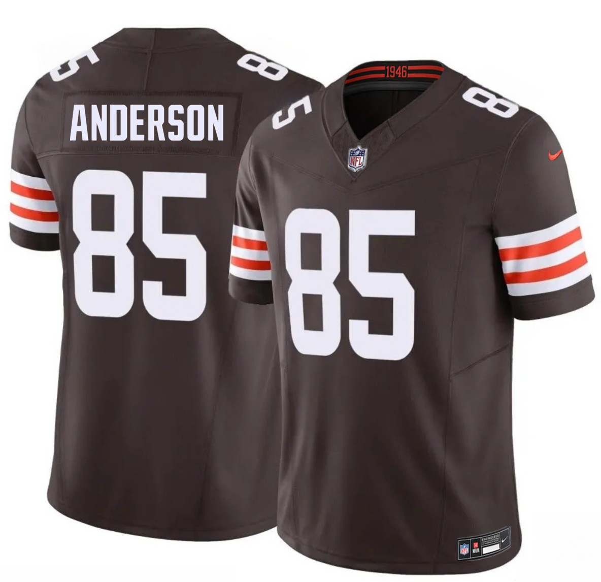 Men's Cleveland Browns #85 Aaron Anderson Brown 2026 Draft F.U.S.E. Vapor Limited Stitched Football Jersey