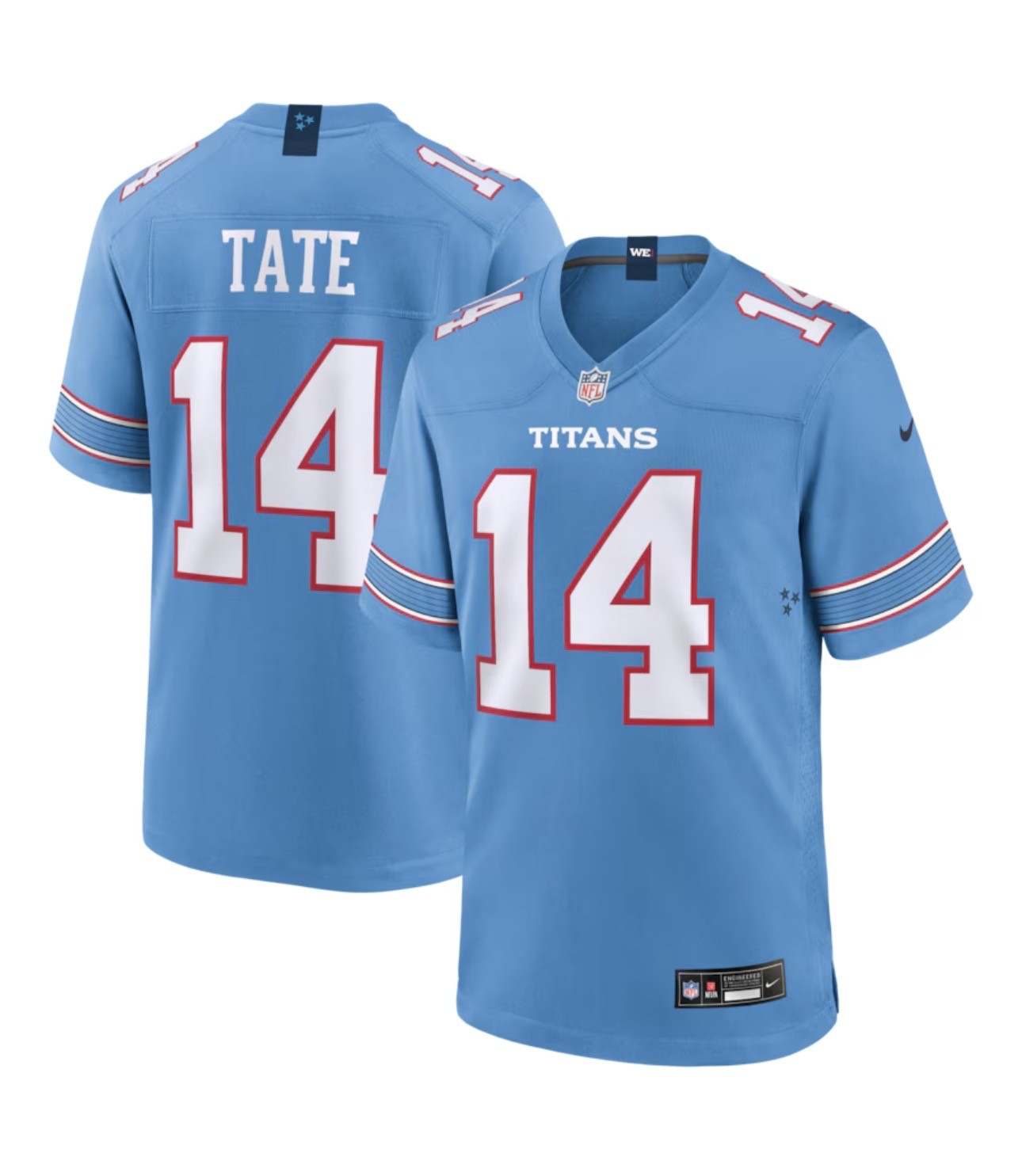 Men's Tennessee Titans 14 Carnell Tate Blue Vapor Limited Stitched Jersey