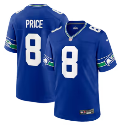 Men's Seattle Seahawks #8 Jadarian Price Royal Alternate Game Stitched Jersey