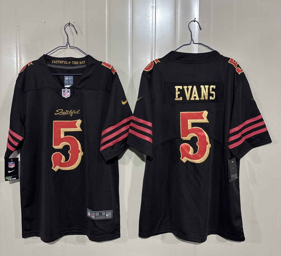 Men's San Francisco 49ers #5 Mike Evans Black 2025  “Rivalries” Vapor Limited Stitched Football Jersey