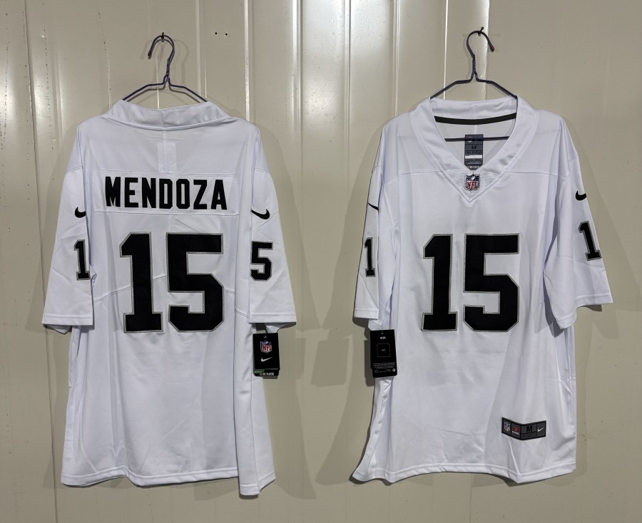 Men's Las Vegas Raiders #15 Fernando Mendoza White 2026 Draft F.U.S.E. Vapor Untouchable Limited Stitched Football Jersey