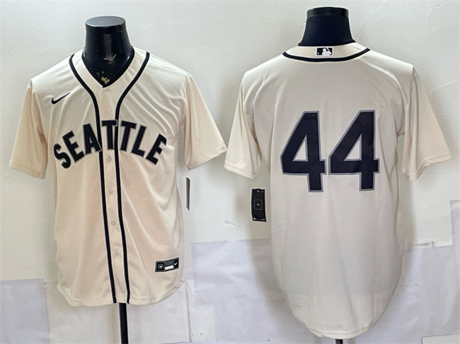 Men's Seattle Mariners #44 Julio Rodriguez Cream Alternate Stitched Baseball Jersey
