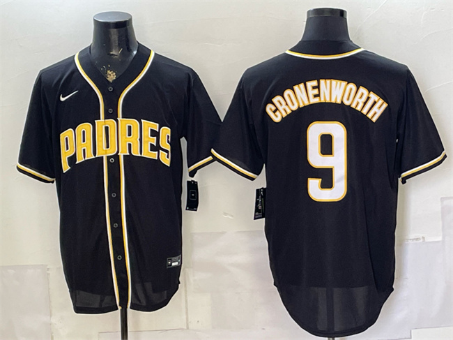 Men's San Diego Padres #9 Jake Cronenworth 2026 Fashion Replica Black Out Stitched Baseball Jersey