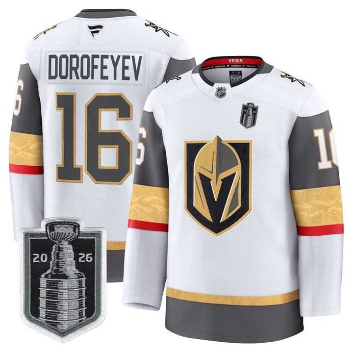 Men's Vegas Golden Knights #16 Pavel Dorofeyev White 2026 Stanley Cup Final Patch Home Stitched Hockey Jersey