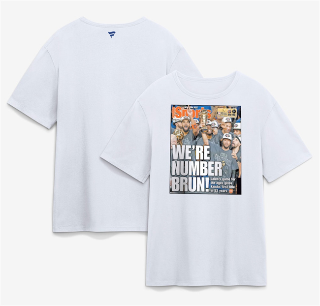 Men's New York Knicks x Post White 2026 Finals Champions Newspaper Cover T-Shirt