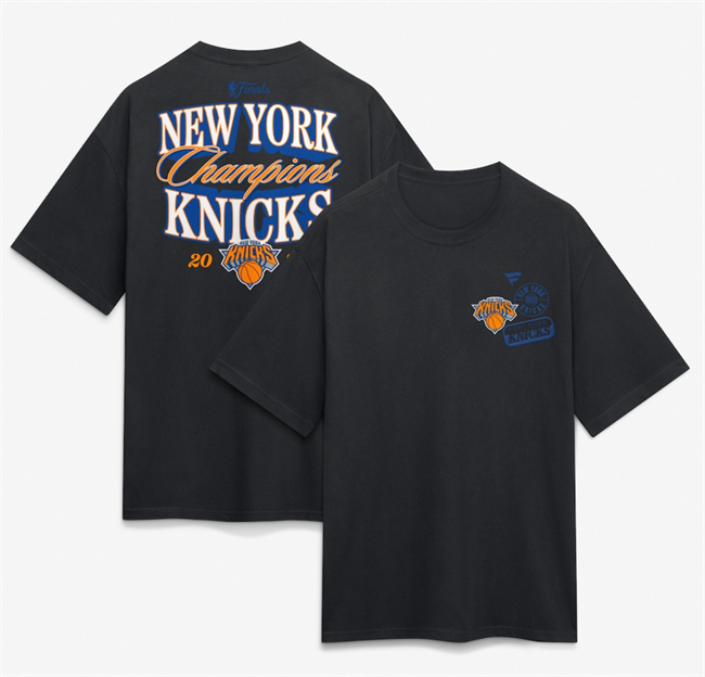 Men's New York Knicks Black 2026 Finals Champions Legacy Heavyweight T-Shirt
