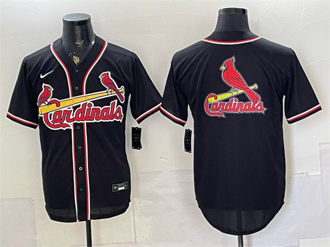 Men's St. Louis Cardinals Team Big Logo 2026 Fashion Replica Black Out Stitched Baseball Jerseys