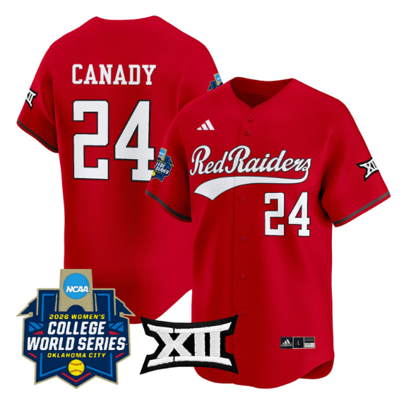 Men's Texas Tech Red Raiders #26 NiJaree Canady Red 2026 World Series Stitched Jersey