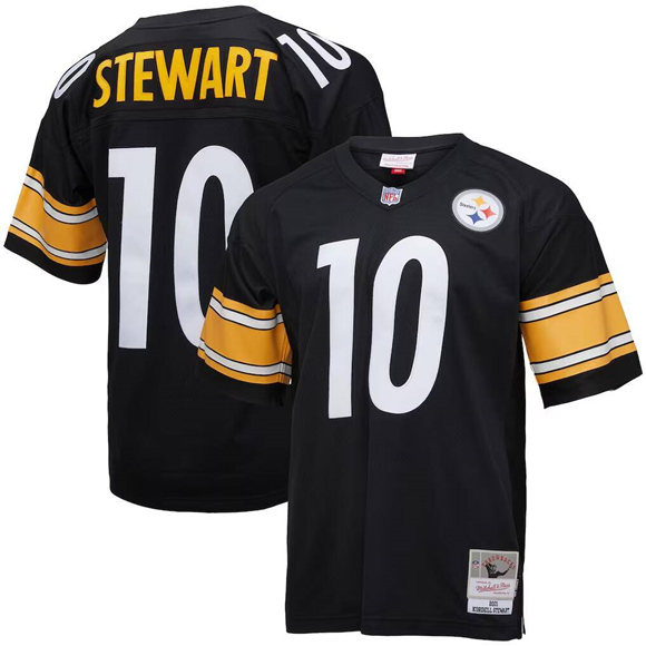 Men's Pittsburgh Steelers #10 Kordell Stewart Black Throwback Stitched Football Jersey