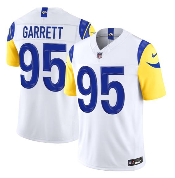 Men's Los Angeles Rams #95 Myles Garrett White 2026 F.U.S.E. Vapor Limited Stitched Football Jersey