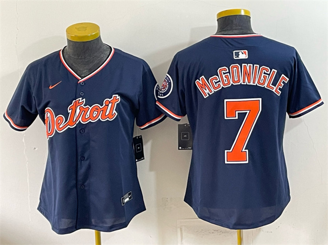 Youth Detroit Tigers #7 Kevin McGonigle Navy 2026 Alternate Vapor Premier Limited Stitched Baseball Jersey