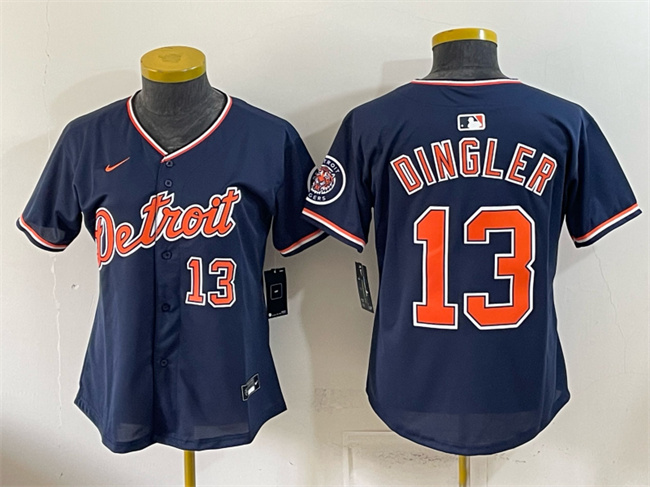 Women's Detroit Tigers #13 Dillon Dingler Navy 2026 Alternate Vapor Premier Limited Stitched Baseball Jersey(Run Small)