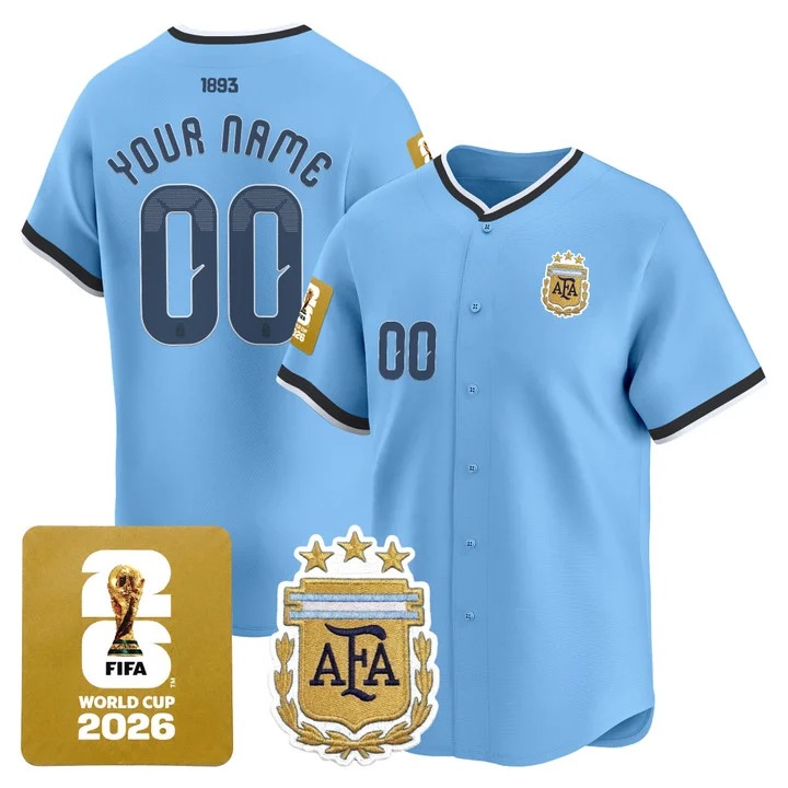 Argentina 2026 Vapor Custom Baseball Jersey Blue - All Stitched