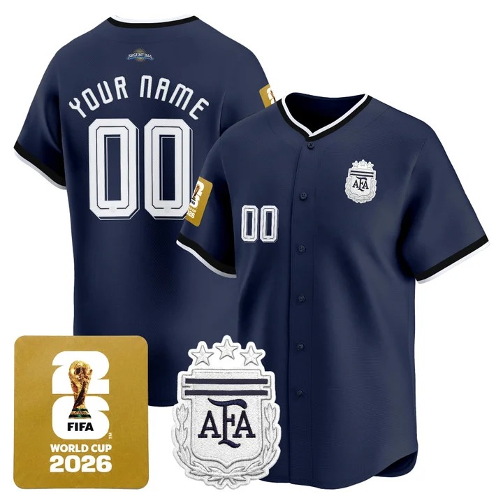 Argentina 2026 Vapor Custom Baseball Jersey Navy - All Stitched