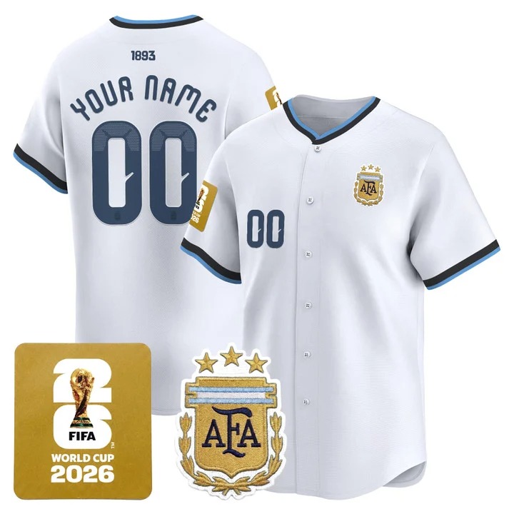 Argentina 2026 Vapor Custom Baseball Jersey White - All Stitched
