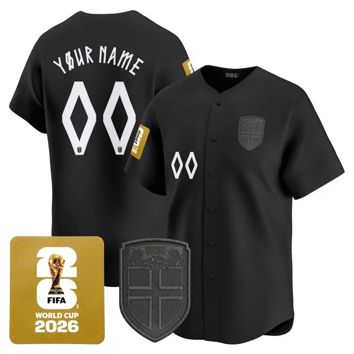 Norway 2026 World Cup Vapor Custom Baseball Jersey Black - Stitched