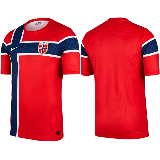 Men's Norway Custom 2026 World Cup Red Home Soccer Jersey