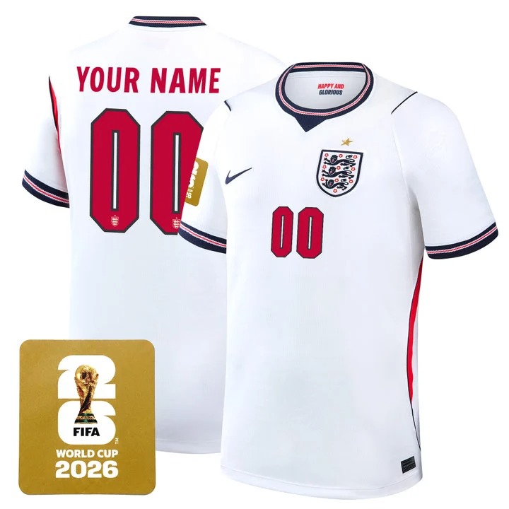 England 2026 World Cup National Team Custom Jersey White