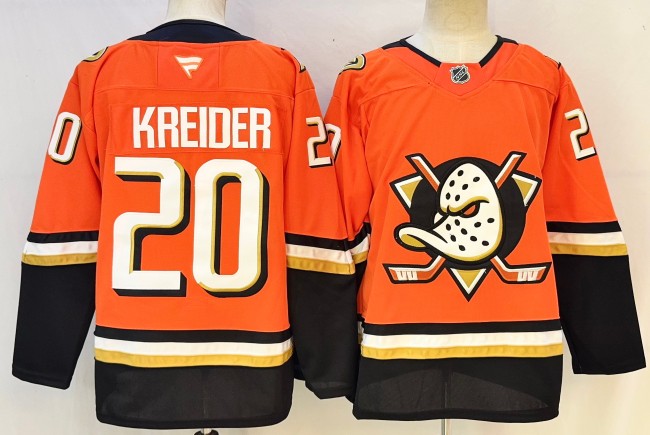 Men's Anaheim Ducks #20 Chris Kreider Orange 2026 Home Stitched Hockey Jersey