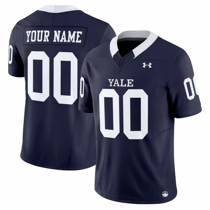 Yale Bulldogs Navy Custom Jersey - All Stitched