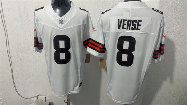 Men's Cleveland Browns #8 Jared Verse White 2026 Vapor Limited Stitched Football Jersey