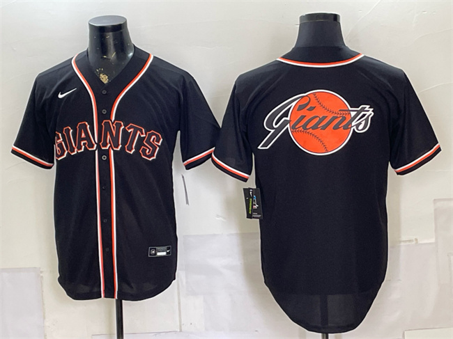 Men's San Francisco Giants Team Big Logo 2026 Fashion Replica Black Out Stitched Baseball Jersey