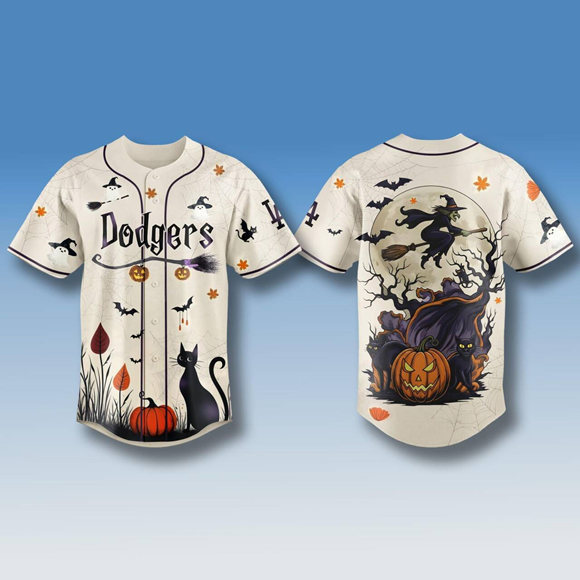 Men's Los Angeles Dodgers Cream 2025 Halloween Baseball Jersey