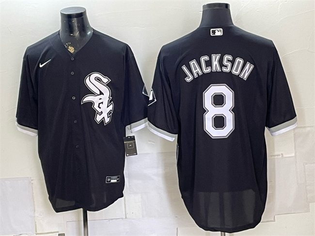 Men's Chicago White Sox #8 Bo Jackson Black Stitched Baseball Jersey