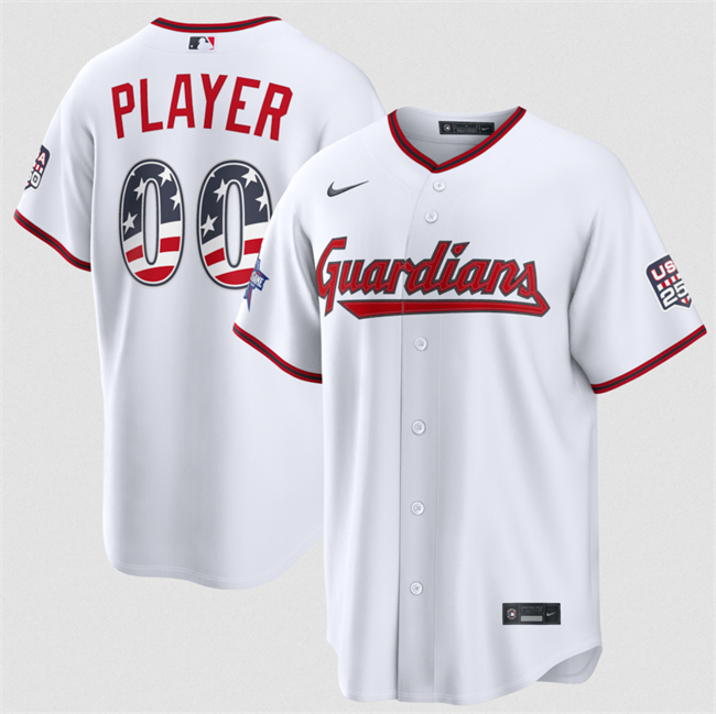 Men's Cleveland Guardians Active Player Custom White 2026 All-Star Edition Stars & Stripes Stadium Pick-A-Player Stitched Baseball Jersey