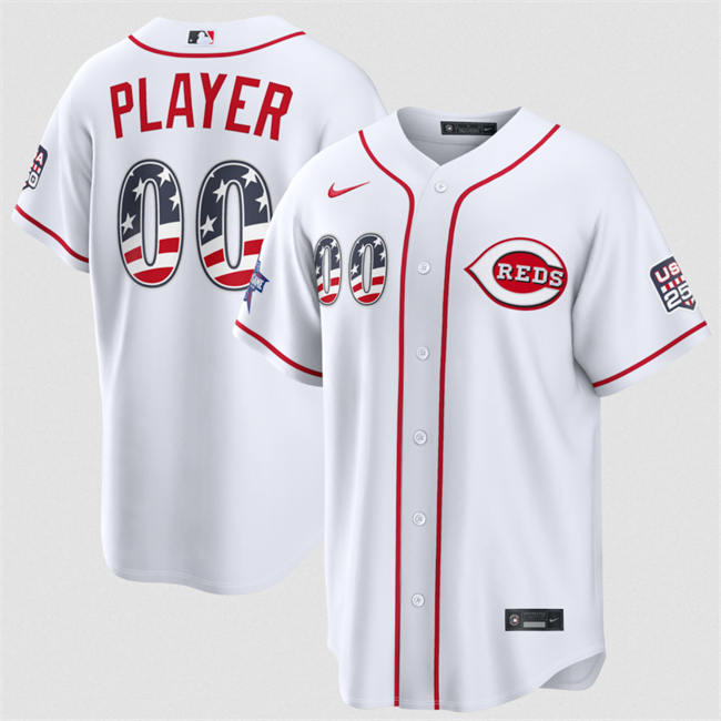 Men's Cincinnati Reds Active Player Custom White 2026 All-Star Edition Stars & Stripes Stadium Pick-A-Player Stitched Baseball Jersey