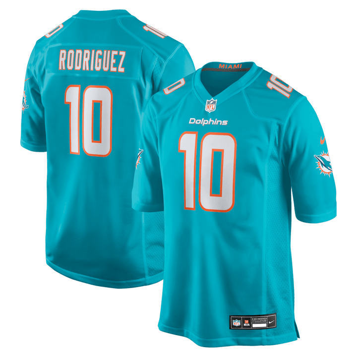 Men's Miami Dolphins #10 jacob rodriguez Aqua 2026 Draft Vapor Stitched Football Jersey