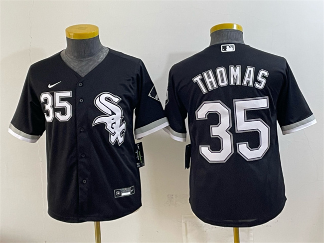 Youth Chicago White Sox #35 Frank Thomas Black Stitched Baseball Jersey
