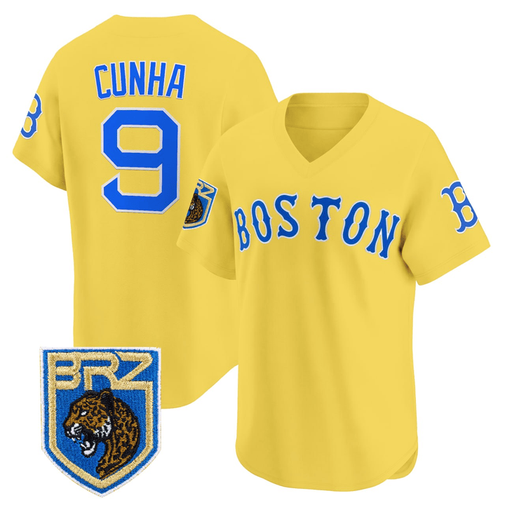 CUNHA #9 Boston Red Sox Yellow Jersey - All Stitched
