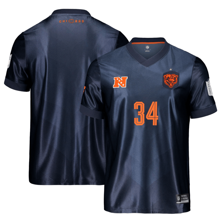 #34 Chicago Bears Navy 2026 Soccer Jersey - Stitched Patches
