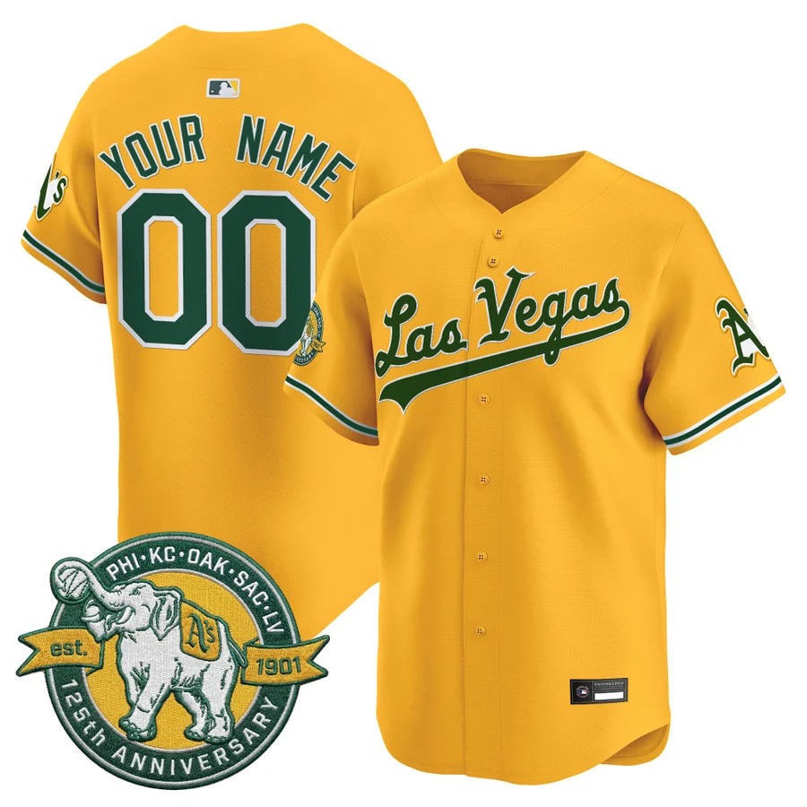 Athletics Las Vegas Vapor Premier Limited Custom Jersey GreeSn - 125th Anniversary Patch - All Stitched