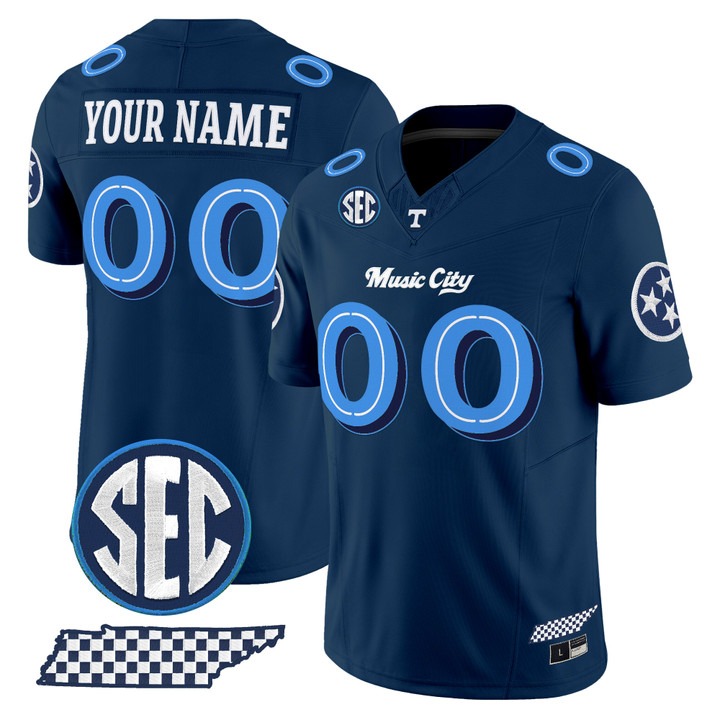 Tennessee Volunteers 'Music City Edition' Vapor Limited Custom Jersey Navy - All Stitched