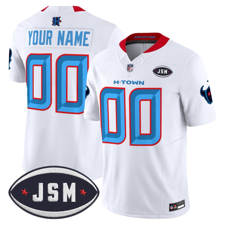Houston Texan Janice McNair Memorial Patch Vapor Limited Custom Jersey White - All Stitched
