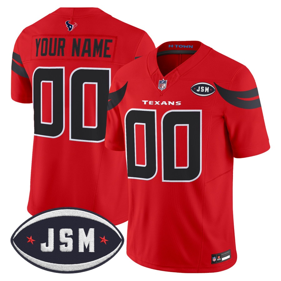 Houston Texan Janice McNair Memorial Patch Vapor Limited Custom Jersey Red - All Stitched