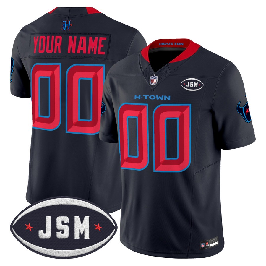Houston Texan Janice McNair Memorial Patch Vapor Limited Custom Jersey Navy - All Stitched