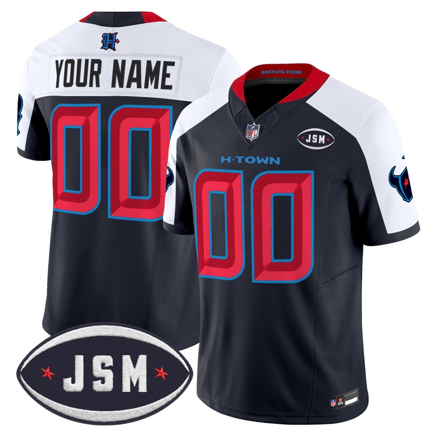 Houston Texan Janice McNair Memorial Patch Vapor Limited Custom Jersey Navy Alternate - All Stitched